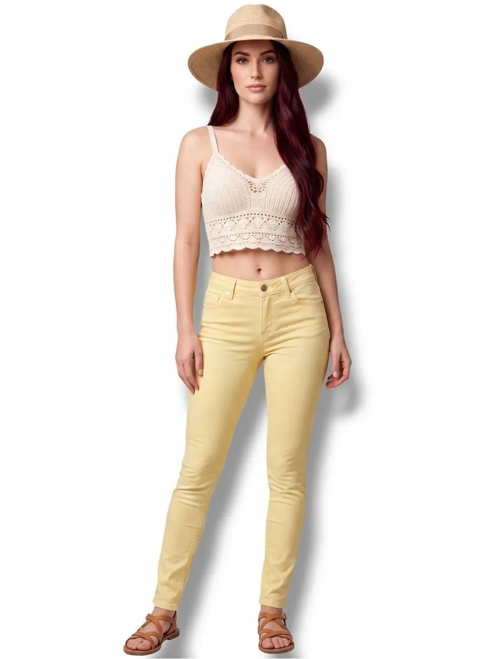 Lemon Chiffon Skinny Jeans Low Monkee Gene NWT